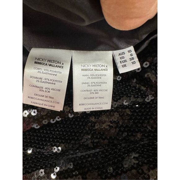 NWOT Rebecca Vallance X Nicky Hilton Lena Bow Mini Dress in Black Size 6 $790 - Picture 11 of 12